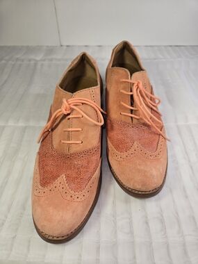 Sebago Women’s Peach Suede Oxford Shoes – Classic & Stylish